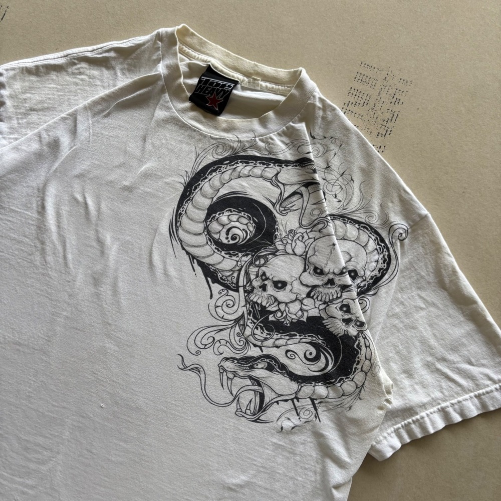 Y2K‎ Top Heavy Skull Snake tee